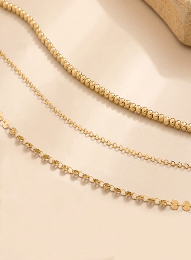 Acruccen 3 Pcs Body Chains for Waist Minimalist Belly Chains 18k Gold Plated Waist Chains for Women Multilayer Evil Eye Chains Summer Beach Body Chain Adjustable - Image 3